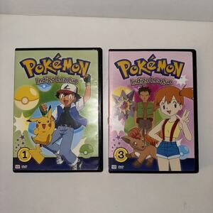 Pokémon Indigo League Lot Of 2 DVD’s Movies Shows #1 & 3 w/ Cases Ash Ketchum